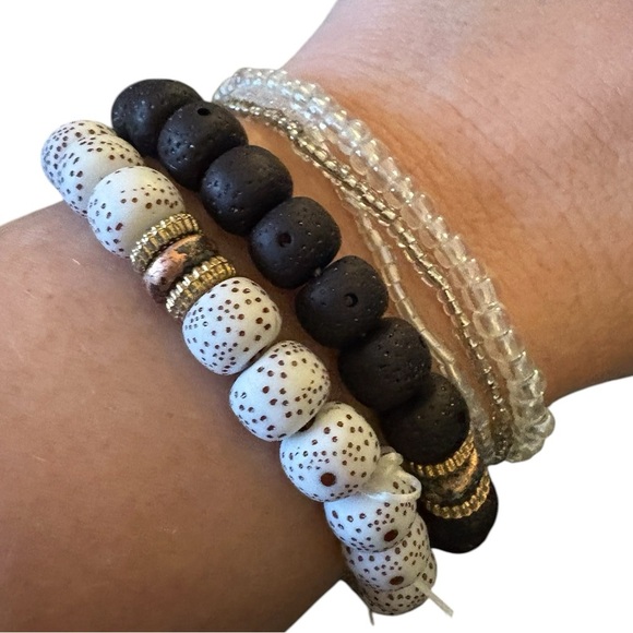 Jewelry - Set of five beaded stacking. Bracelets